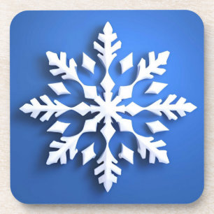Detailliertes weißes Schneeflachendesign Getränkeuntersetzer