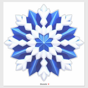 Detailliertes White Snowflake Design Aufkleber