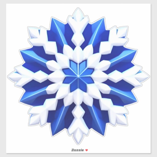 Detailliertes White Snowflake Design Aufkleber (Blatt)