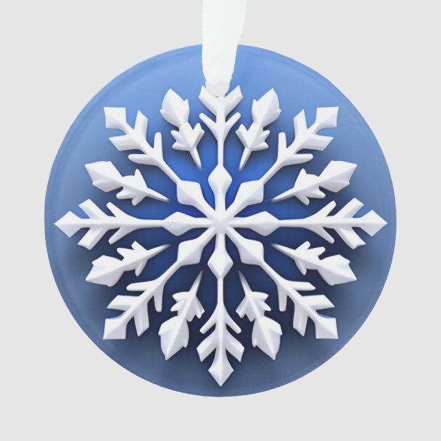 Detailliertes White Snowflake Design Ornament (Vorderseite)