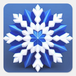 Detailliertes White Snowflake Design Quadratischer Aufkleber
