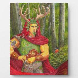 Detailporträt von Cernunnos, dem keltischen Eichen Fotoplatte