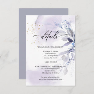 Details 2 Elegantes violettes Wasser Foliage Einladung