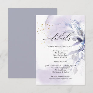 Details 3 Elegante violette Wasserfarbe Foliage Einladung