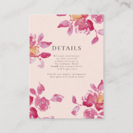 Details Blush Rose Wasserfarbe Moderne Hochzeit Begleitkarte