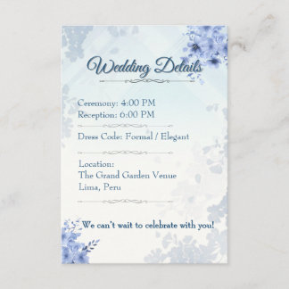 Details Card Elegant Wedding Card editable Begleitkarte