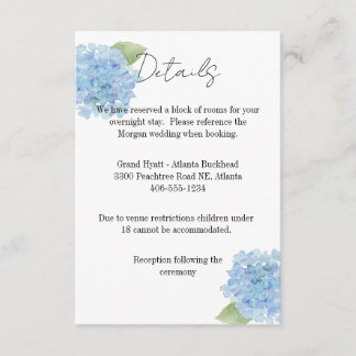 Details Card Wedding Hydrangea RSVP Karte