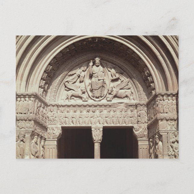 Details der Kirchenfassade mit den Postkarte (Vorderseite)