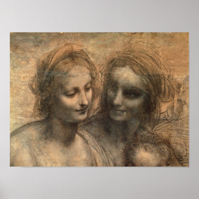 Details der Leiter der Jungfrau und St. Anne Poster (Vorne)