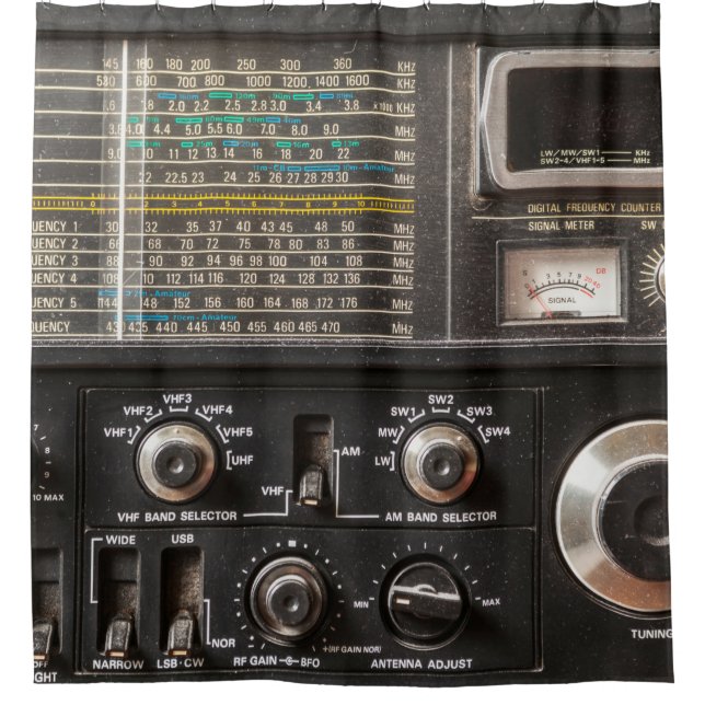 Details eines alten Funkempfängers Duschvorhang (Vorderseite)