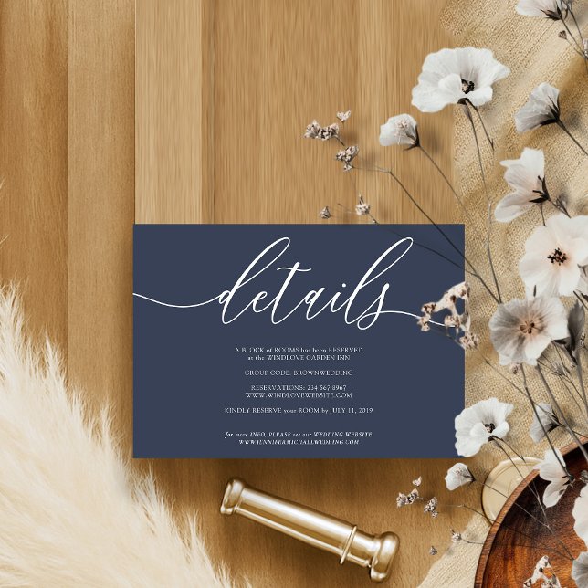 Details Einfache Marine RSVP Karte (Von Creator hochgeladen)