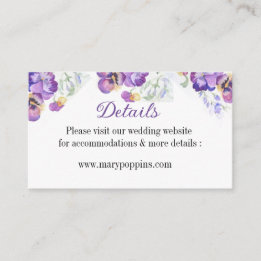 Details florale Stiefmütterchen Umschließungskarte Begleitkarte