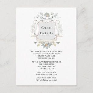 Details für Gäste der Hochzeit am Seeufer Begleitkarte