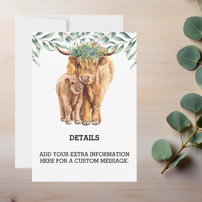 Details Highland Cow Baby Shower Invitation Einladung (Von Creator hochgeladen)