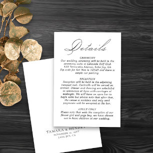 Details Hochzeiten Kalligrafie Script weiß Begleitkarte