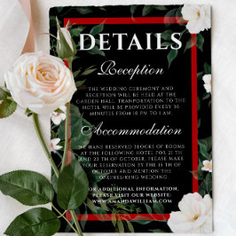 Details Hochzeiten Schwarz und Rot Elegant Weiße B Begleitkarte