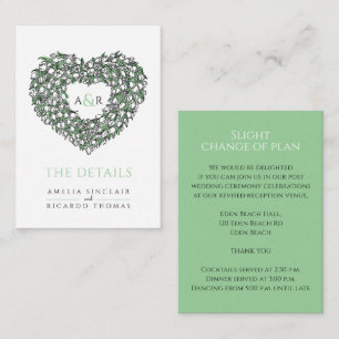 Details Hochzeitsangabe Weißer Tulpen Buquet Monog Begleitkarte