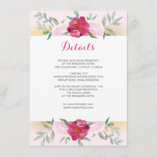 Details Karte Rosa Blume und Streifen