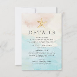 Details-Karte zum Strand RSVP Karte