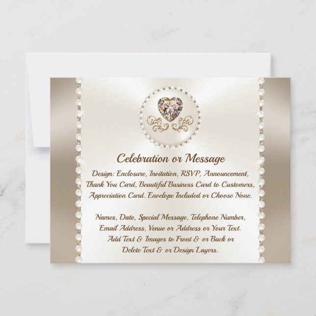 Details Karten für Hochzeit, Jahrestag, Geschäftsj (Vorderseite)