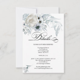 DETAILS | Pastel Dusty Blue Flowers Einladung