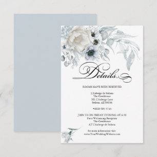 DETAILS   Pastel Dusty Blue Flowers Einladung