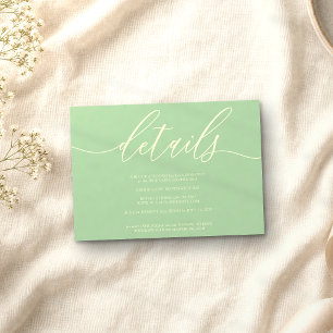 Details Pistazie & Creme Einfach RSVP Karte