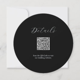 Details QR Codelkarte Schwarz und Weiß Hochzeit Einladung