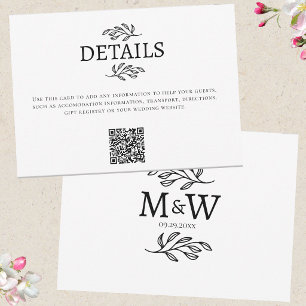 Details QR-Karte zu den Initialen für das Hochzeit RSVP Karte
