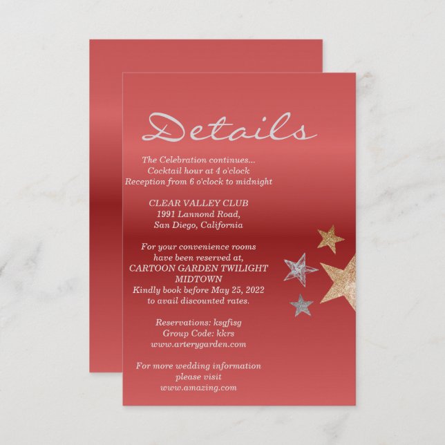 Details Rose Gold Einladung (Vorne/Hinten)