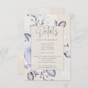 Details: Rustikales Lilac und Alabaster Peony Flor Einladung