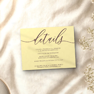 Details Signature Einfache Mitternachtsfeige RSVP Karte