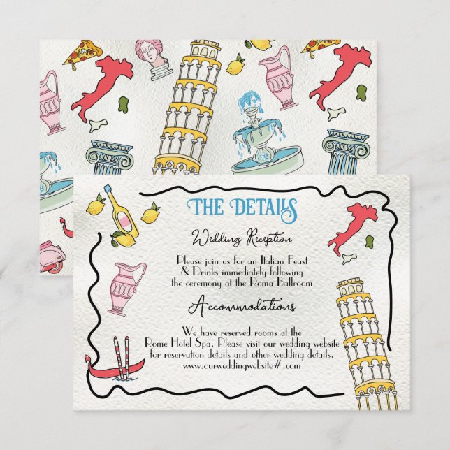 Details und Informationen zu den handgezeichneten  Einladung (Vorne/Hinten)