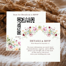 Details und RSVP-QR-Code für die Wildblumengartenh