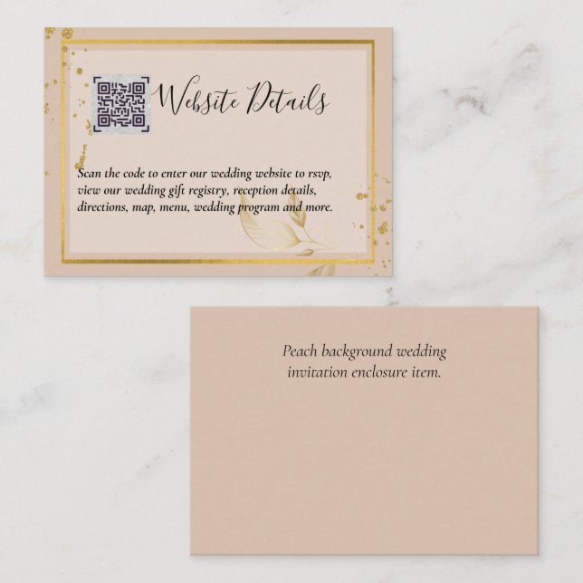 DETAILS-Website zum Hochzeitstichtag QR CODE UAWG  Begleitkarte (Vorne/Hinten)