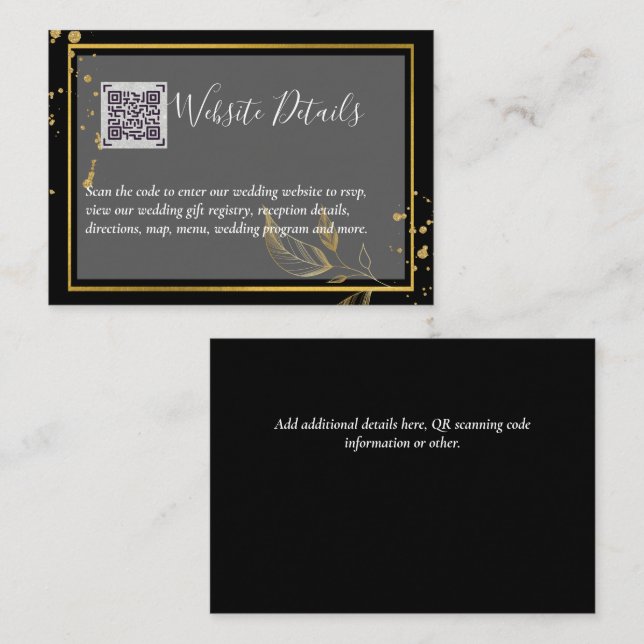 DETAILS-Website zum Hochzeitstichtag QR CODE UAWG  Begleitkarte (Vorne/Hinten)