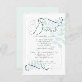 DETAILS | Whimsical Mint Blätter Jade Green Akzent Einladung