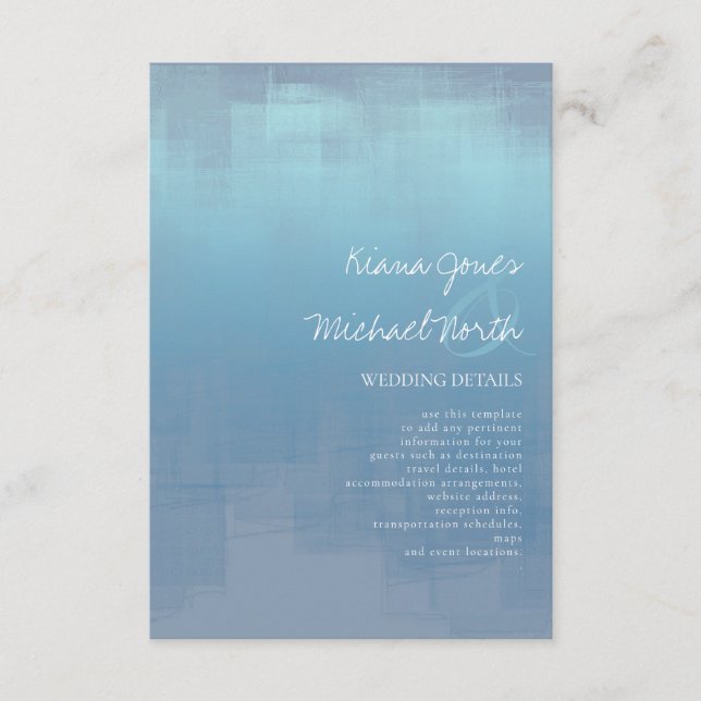 Details zu Aquarellfarben-Reflektionen Dusty Blue  Begleitkarte (Vorderseite)