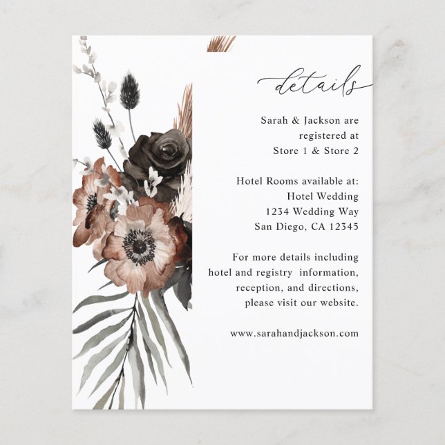 Details zu Black & Natural Floral Boho Flyer (Vorne)