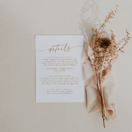 Details zu Boho Chic Gold und White Wedding Begleitkarte