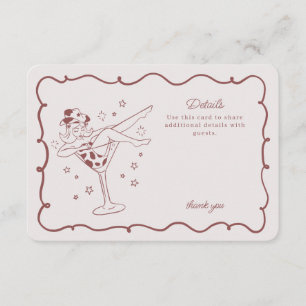 Details zu Burgunder Cocktail und Cowgirl Rodeo Begleitkarte