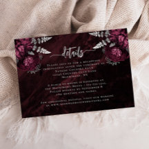 Details zu Burgundy Silver Floral Script Hochzeite