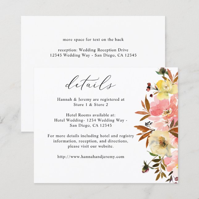 Details zu Candy Pink & Yellow Floral (Vorne/Hinten)