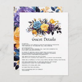 Details zu den Blauen, Lila, goldenen und schwarze Begleitkarte