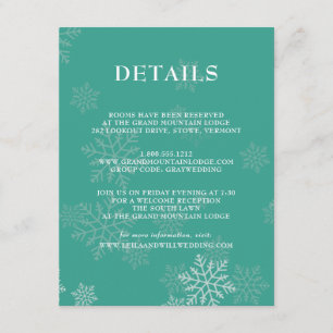 Details zu den eleganten Winterhochzeiten Begleitkarte