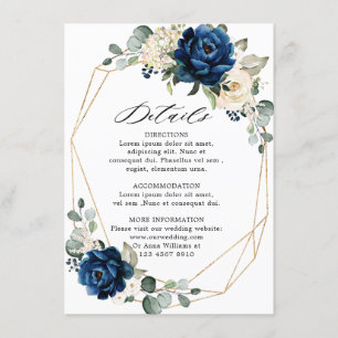 Details zu den geometrischen Details der Navy Gold Begleitkarte