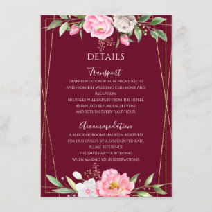 Details zu den geometrischen Hochzeiten in Burgund Begleitkarte