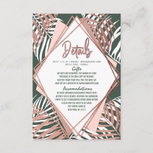 Details zu den Gold Tropical Palm Tree Blätter der Begleitkarte