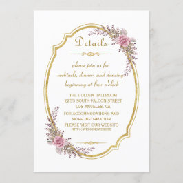 Details zu den Hochzeiten im eleganten Blush-Gold- Einladung