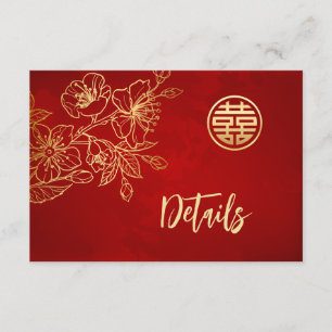 Details zu den Hochzeiten in Magnolia Red Gold Begleitkarte